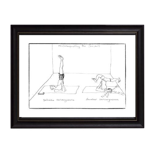 Slumber Sarvangasana Yoga Cartoon Print (Unframed)