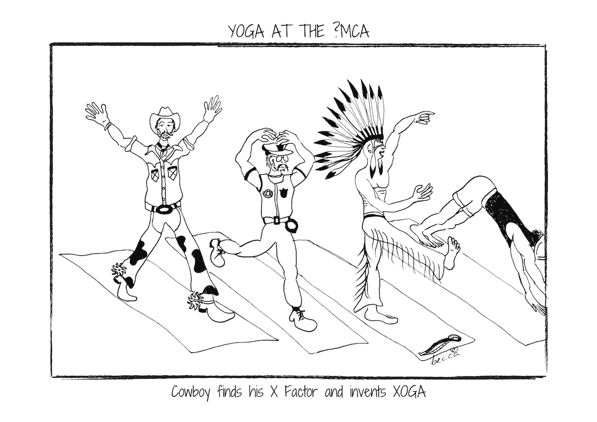 Yoga at the Y Not Yoga Cartoon Print (Unframed)