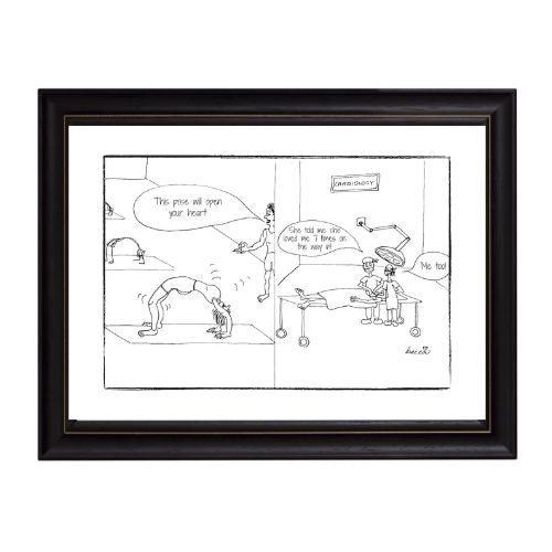 Open Hearted Yoga Cartoon Print (Unframed)