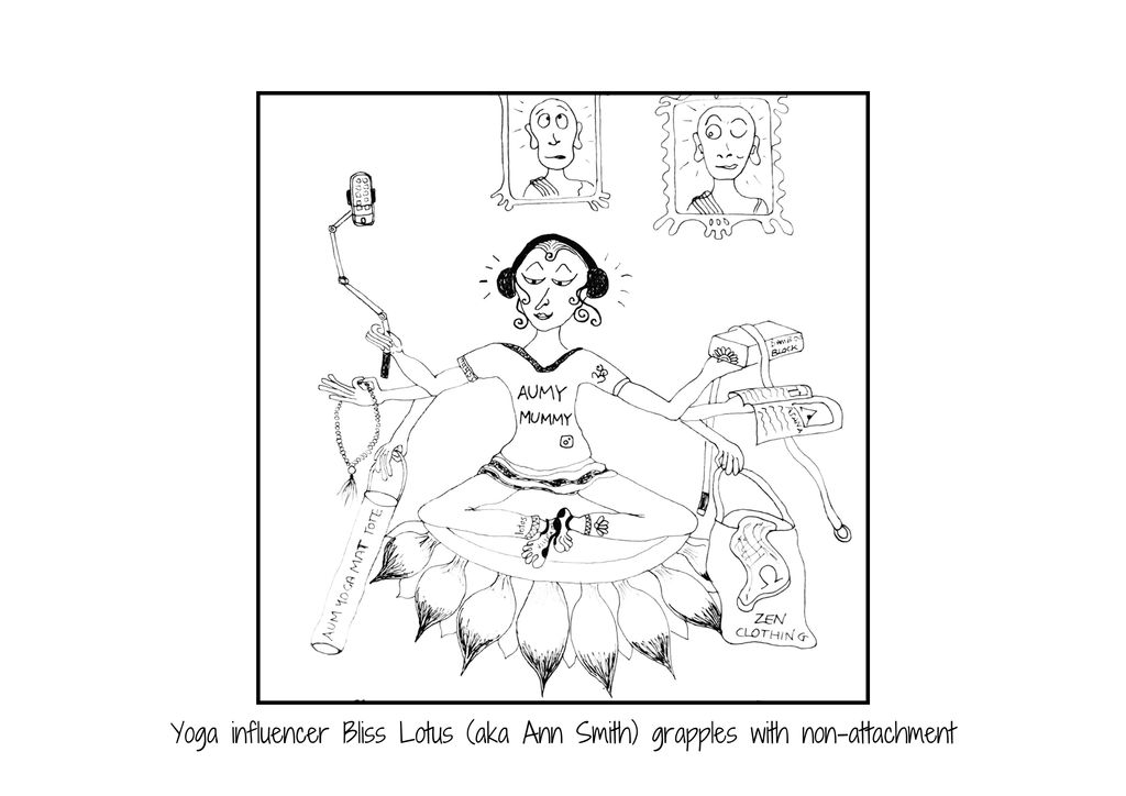 Bliss Lotus Yoga Cartoon Print (Unframed)