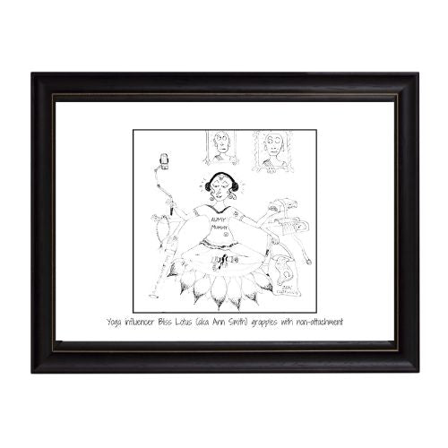 Bliss Lotus Yoga Cartoon Print (Unframed)