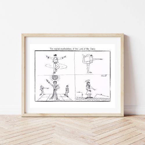 Lord of the Dance Yoga Cartoon Print (Unframed)
