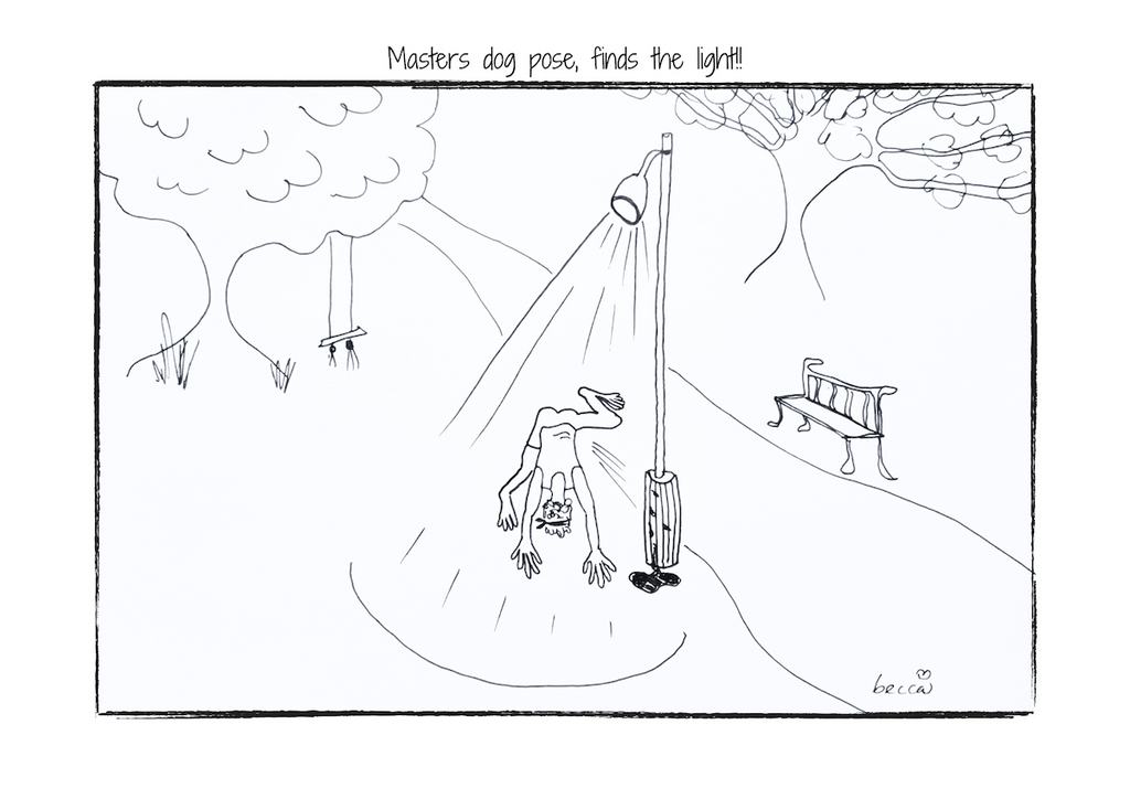 Finds the Light Yoga Cartoon Print (Unframed)