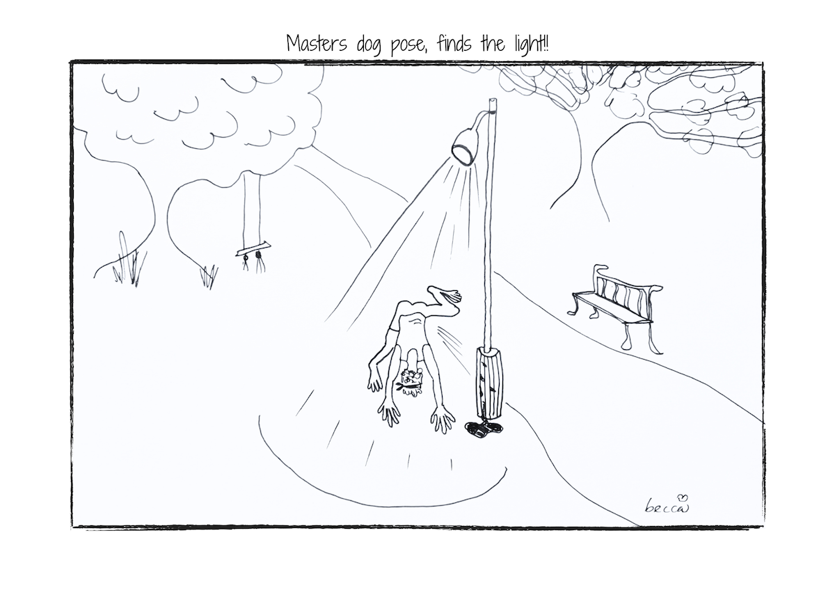 Finds the Light Yoga Cartoon Print (Unframed)