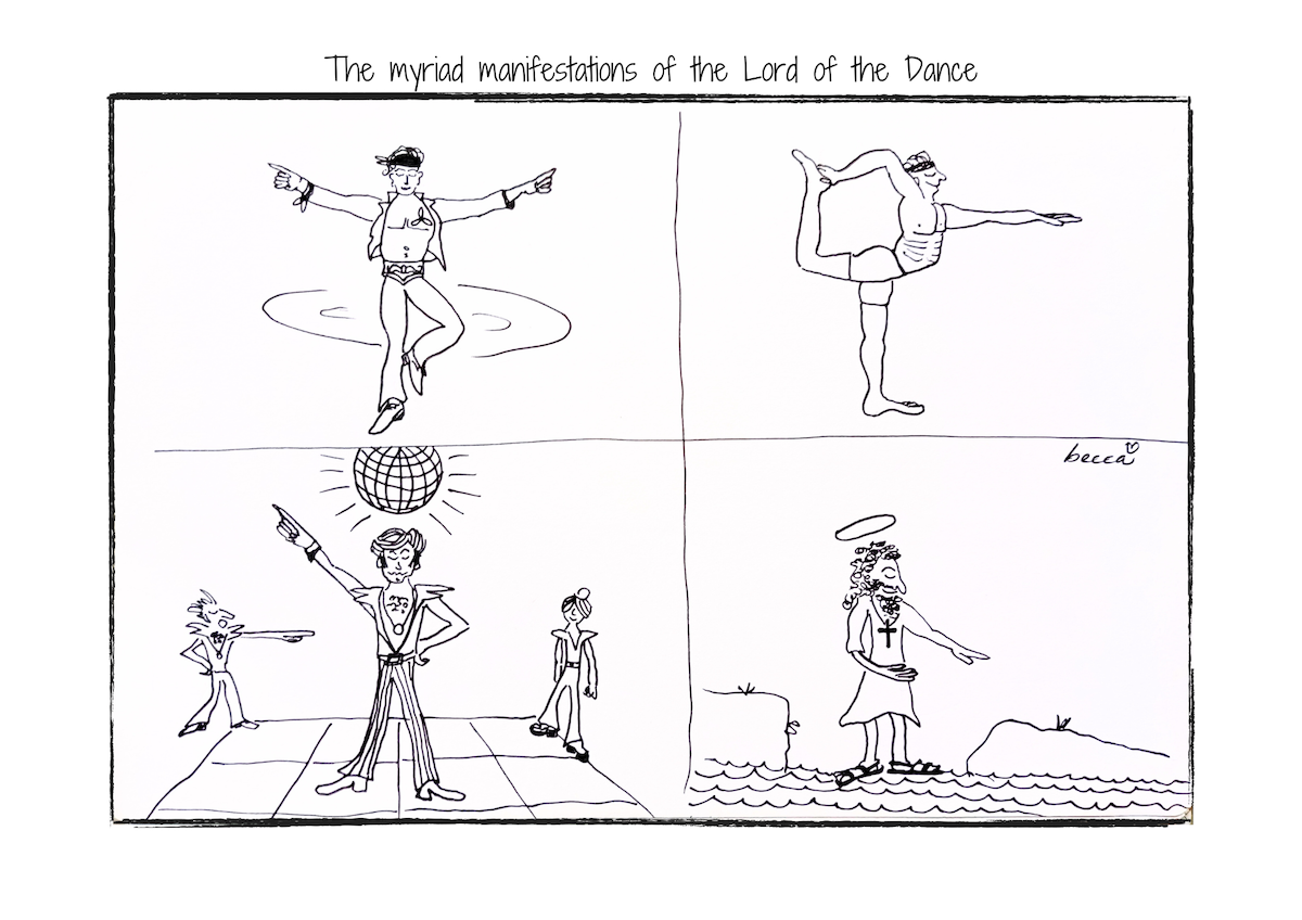 Lord of the Dance Yoga Cartoon Print (Unframed)