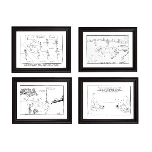 Yoga Cartoons Set of 4 (Unframed)