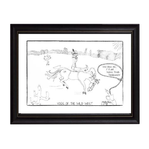 Yankee Doodle Dandasana Yoga Cartoon Print (Unframed)
