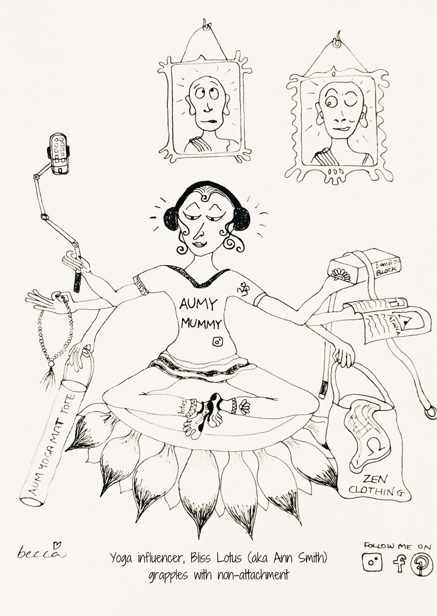 Assana Yoga Cartoon Calendar + Light Up Yoga Journal