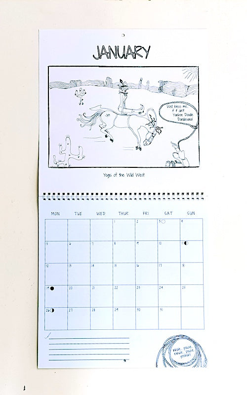 Assana 2026 Yoga Cartoon Calendar