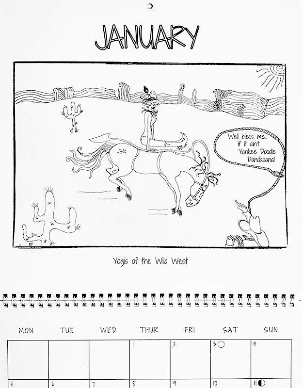 Assana 2026 Yoga Cartoon Calendar
