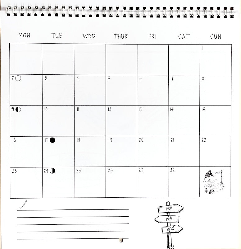 Assana 2026 Yoga Cartoon Calendar