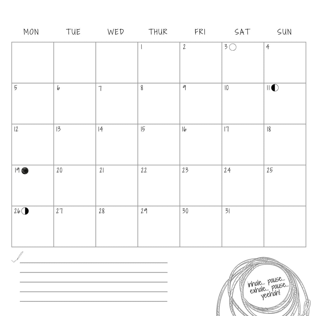 Assana Yoga Cartoon Calendar + Light Up Yoga Journal