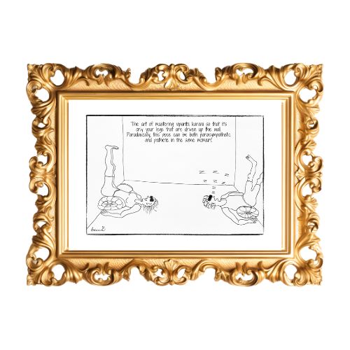 Viparita Karani Yoga Cartoon Print (Unframed)